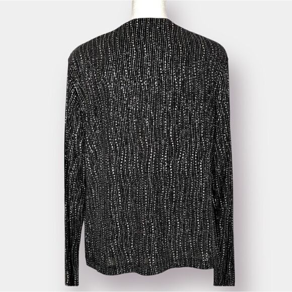 Elegant Evening Tank Cardigan 2 piece Set Black Silver Size L Connected Apparel - Picture 2 of 9